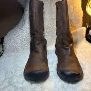 Keen  Women's Brown Leather Suede Presidio II Waterproof Mid Calf Boots 10